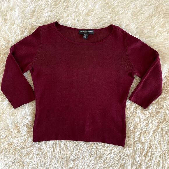 Geoffrey Beene Sport Silk Blend Sweater in Burgundy, size M - Picture 4 of 7